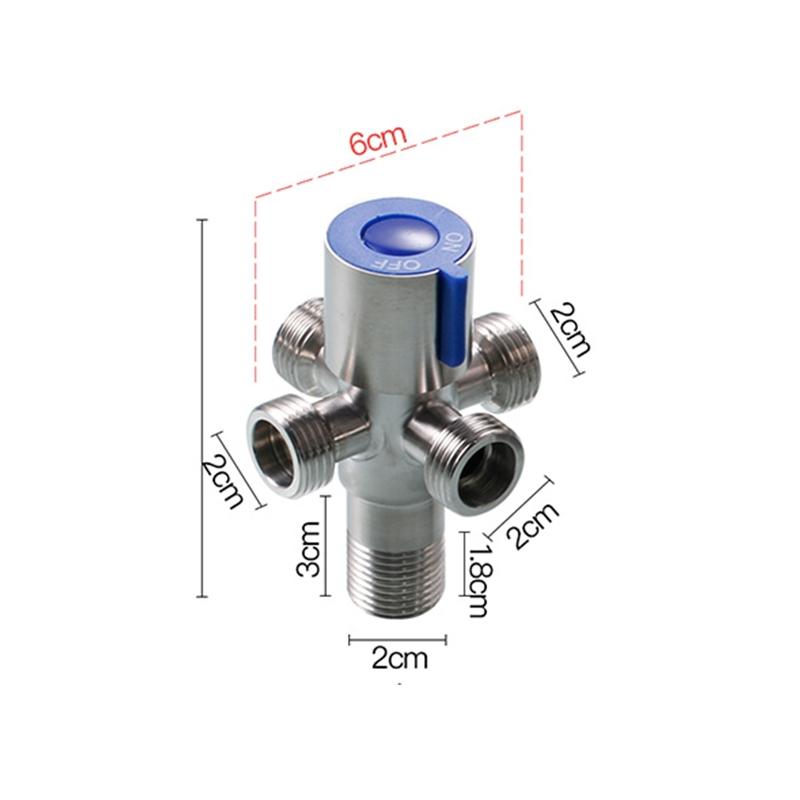 304 Stainless Steel Angle Valve for Bathroom One in Four out G1/2' Toilet Faucet Hand Bidet Sprayer
