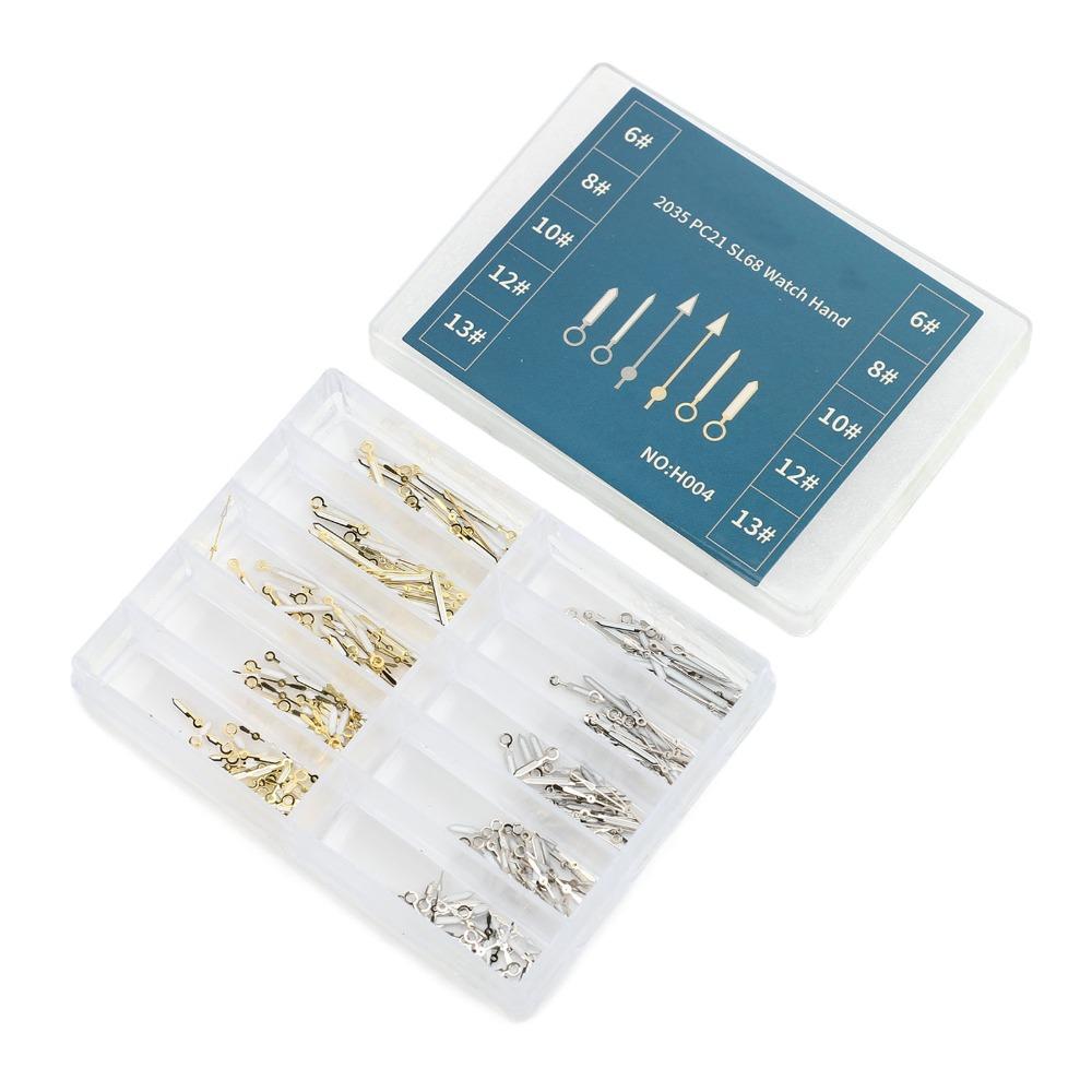 100 Sets Watch Hands Replacement Silver Finish Luminous Watch Hands  Timepiece Enhancement