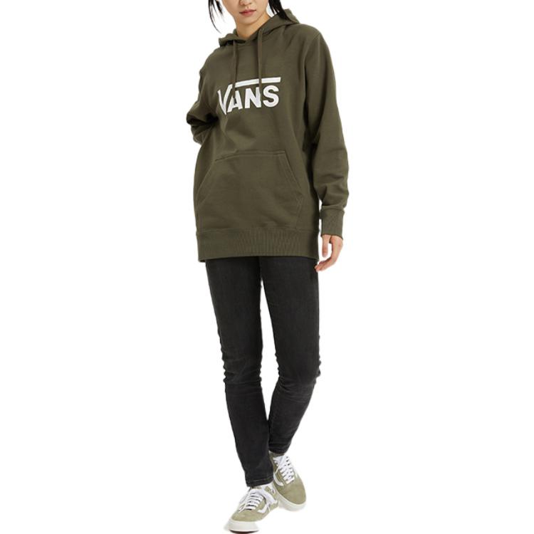Vans Logo Print Casual Hoodie Men Tops Green VN0A4MM9KCZ