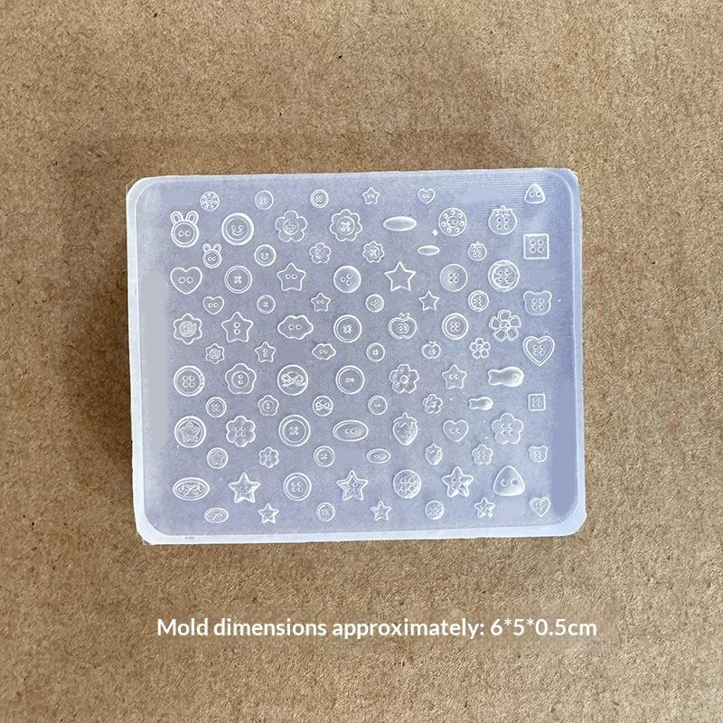 3D Buttons Nail Art Silicone Mold Diy Manicure Small Button Model Cute Nail Charms Tool Women Diy Resin Buckle Supplies