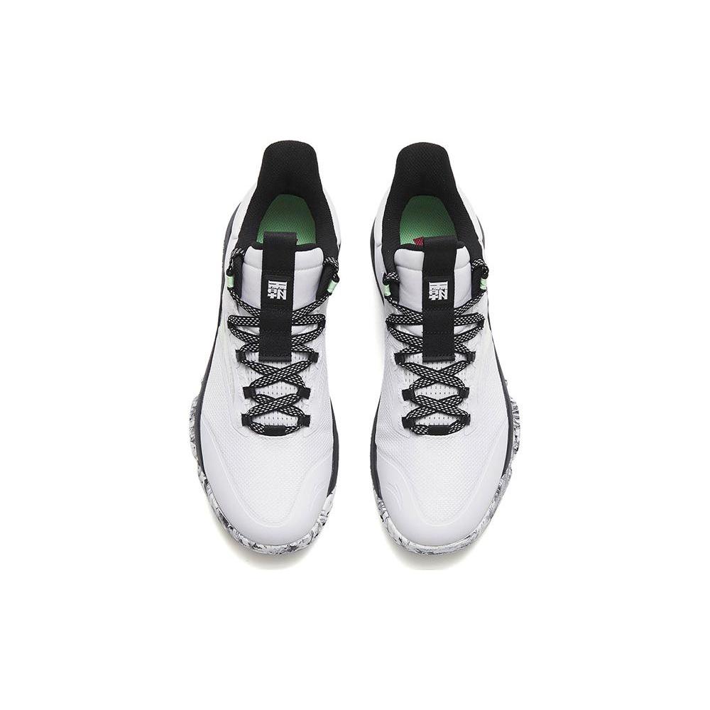 New Anta Bastard Anti Slip Wear Resistant Low Top Basketball Shoes White Black 912241601-1
