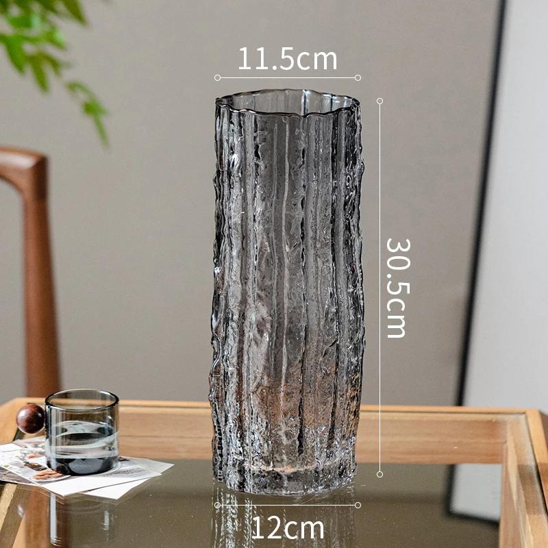Vase Ornament Living Room Flower Arrangement Glass Transparent Light Luxury High-end Feeling Water Nourishment Lily Rose Hydropo