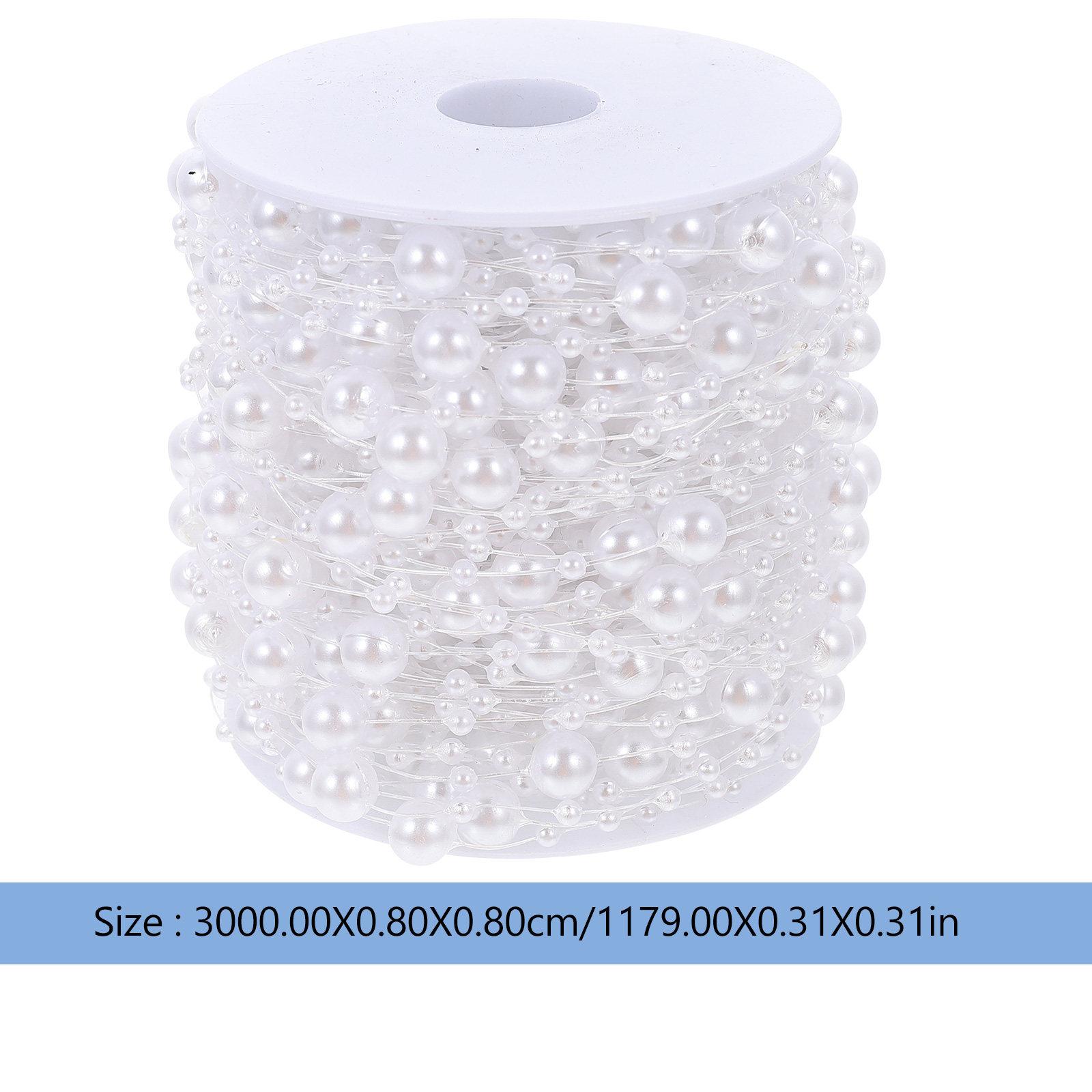 

1 Roll Premium Decorative Bead String DIY Ornament for Home Party Festival Decoration Craft Accessory Exquisite Beads Chain белый