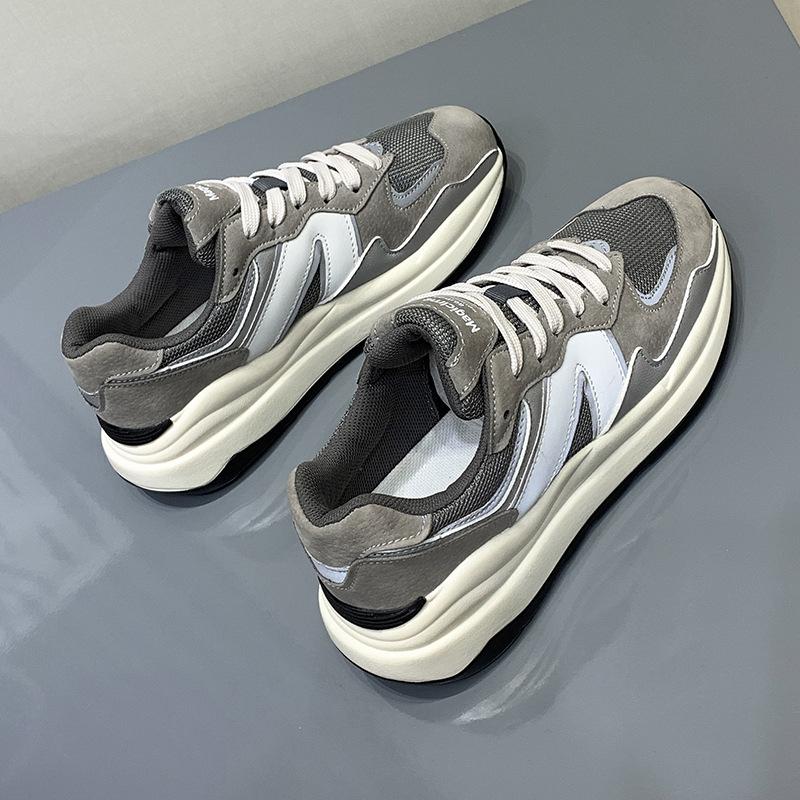 

Spring and Autumn New Student Casual Dad Shoes Women s Platform Sneakers Mesh Breathable Waffles 40 серый