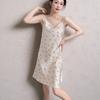 Ice and snow pajamas spring and summer women's sexy suspender vest nightdress thin swing neck print