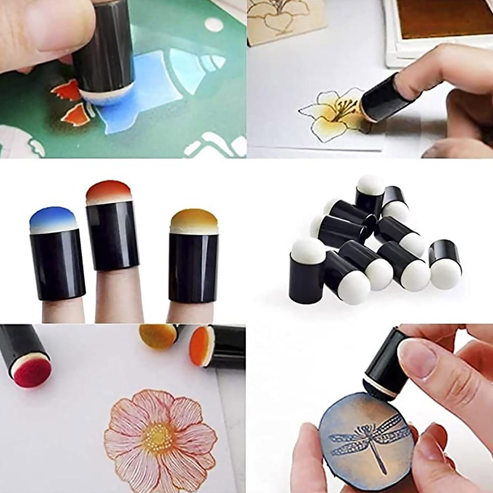 10 Stück Finger Schwamm Tupfer für Kinder Finger Malen Schwamm für Kunst und Handwerk Malprojekte