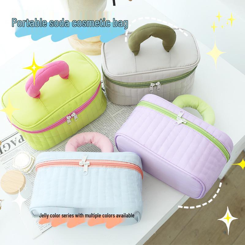 2024 Luxury Color Block Makeup & Toiletry Travel Bag - Large Capacity, High-End Design, Portable Storage with Premium Style
