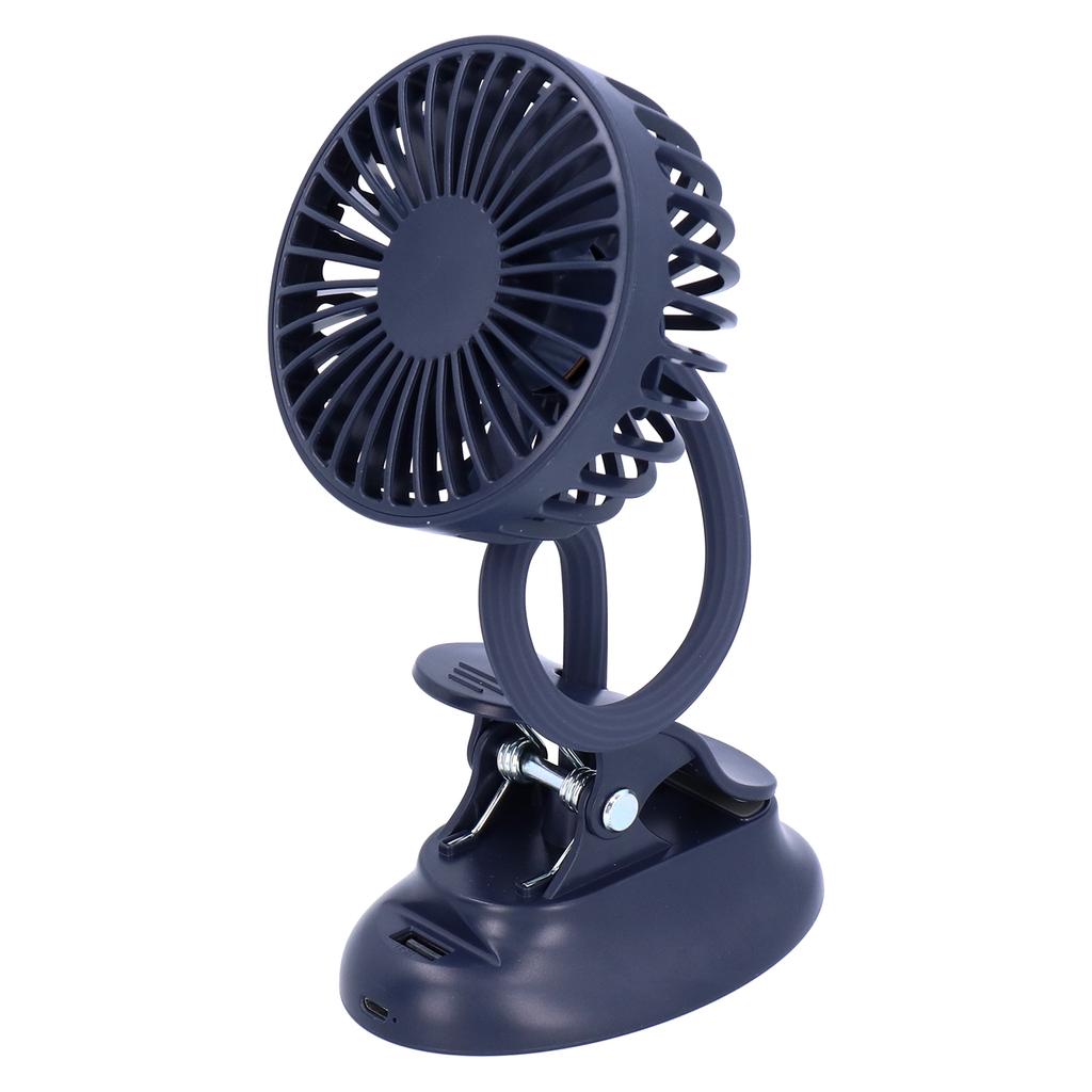 Bendable Small Fan Dark Blue USB Adjustable Angle Clip Fan for Home Dormitry School Outdoor
