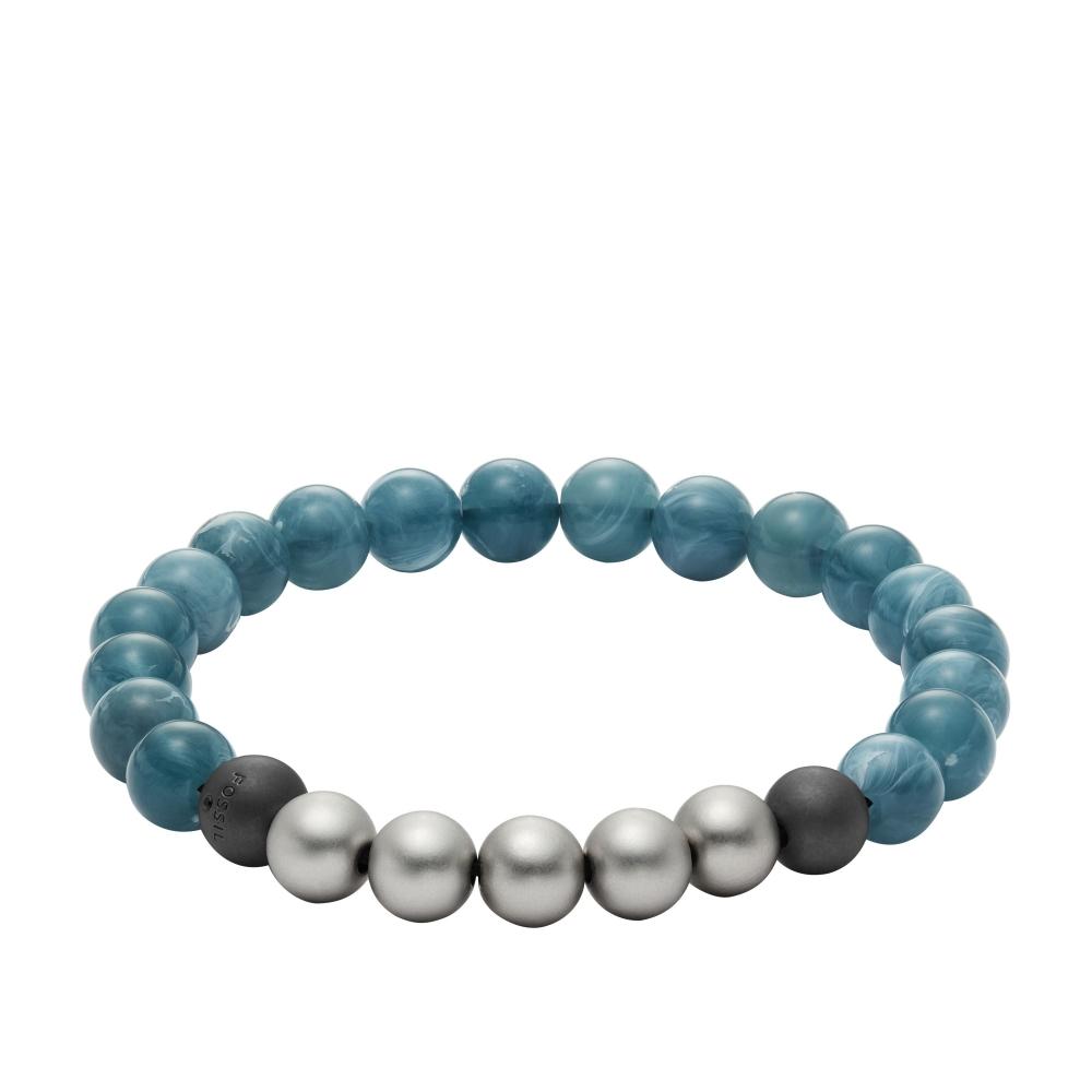 

Fossil Men s Summer Fashion Blue Gray Acrylic Beaded Bracelet blue