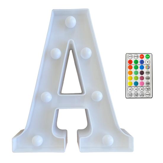 LED Letter Lamp with Remote Control, Dimmable Marquee Alphabet Light for Wedding Birthday Party, Indoor Outdoor Letter