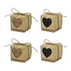 Vintage Kraft Paper Candy Box Wood Grain Love Heart-Shaped Hollow Sugar Box 5Cm Small Love Candy Box