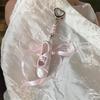 Fashionable Ballet Shoe Keychain Charm with Pearls Ribbon Designs Lovely and Stylish Accessory Portable for Girls