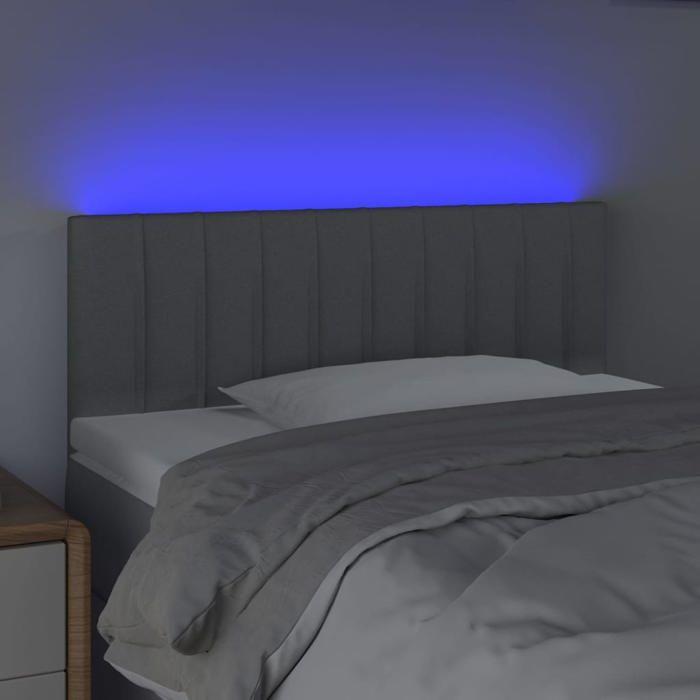 VidaXL Tête de Lit à LED Meuble de Chambre à Coucher Accessoire de Lit Simple Tête de Cadre de Lit Intérieur Gris Clair 3121832