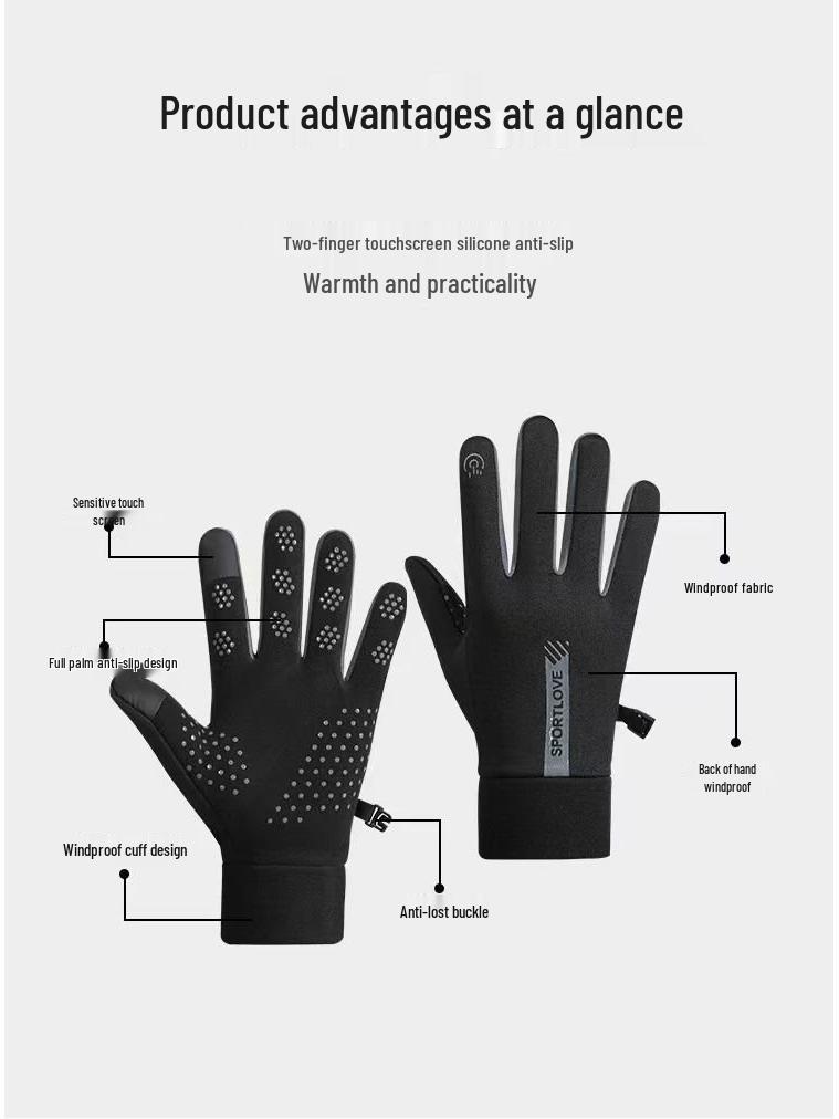 Warm Fleece-lined Touchscreen Winter Gloves - Windproof & Waterproof for Cycling, Skiing, Men & Women.