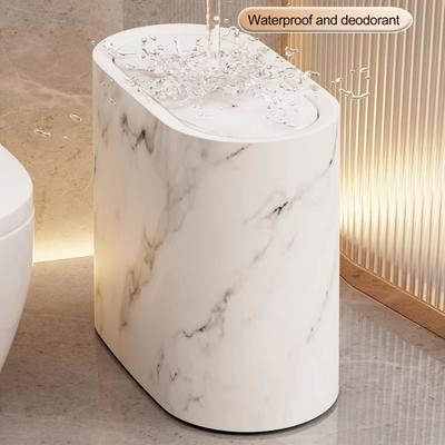 Yousheng Moderno Cestino dei Rifiuti Grande Capacità Motivo Marmo Pattumiera Multiuso Bagno Stretta Piccola Pattumiera con Coperchio