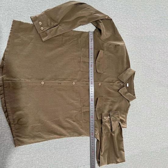 Men Solid Color Casual Shirt Lapel Long Sleeve Flap Pockets Single Breasted Shirt Loose Fit Tops Workwear
