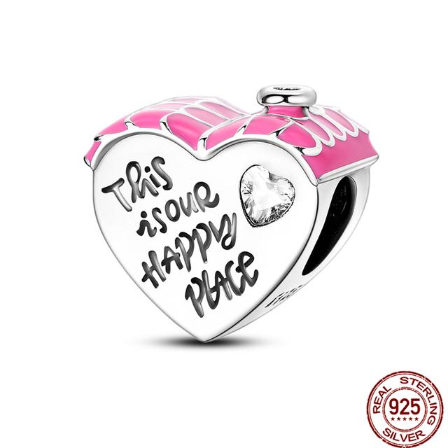 925 Sterling Silver Angel Mom Family Love Heart Series Beads Fit Original Fasion Charms Bracelets Women DIY Jewelry Gift