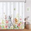 Romantic Cherry Blossom Pink Floral Shower Curtain Waterproof Washable Polyester Shower Curtain 180 X 180Cm With 12 Hooks