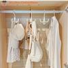 Multifunktionel Roterende Tøjkrog Uden Boring 4-Klo Rotation Garderobe Frakkeophænger Bælteorganisator Tørklæde Opbevaringsstativ