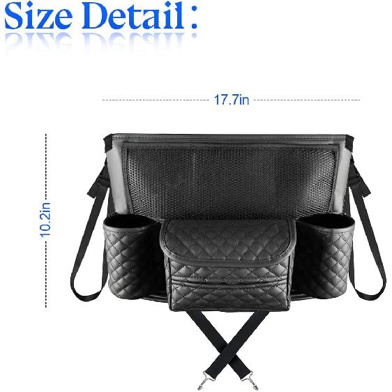 XINLIYA Car Handbag Holder Between Seats, PU Leather Multi-Pocket Large Capacity Purse Holder, Auto Net Bag Barrier Of Backseat Pet Kids, Car Seat