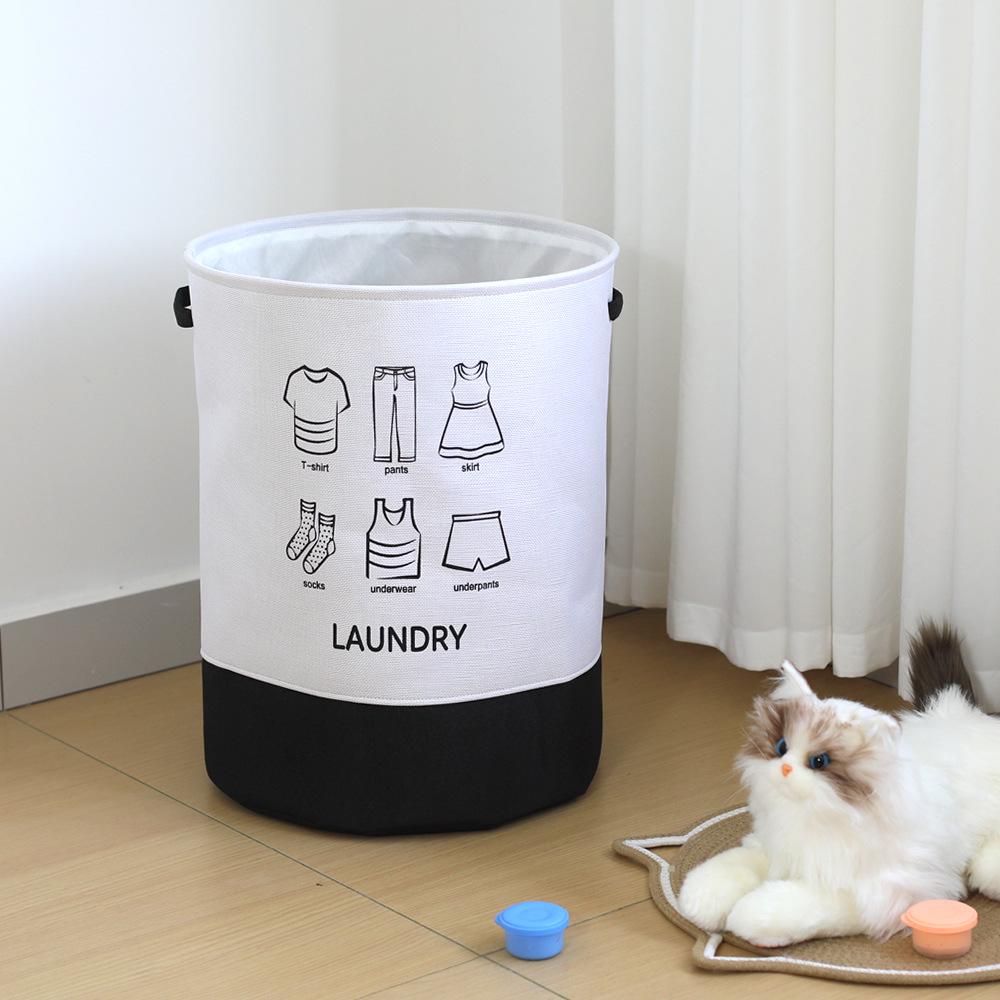 Foldable Linen Laundry Basket for Bathroom or Dormitory