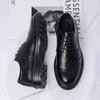 Genuine Leather Mens Business Shoes British Style Black Brogues Brand Male Footwear Flat Cowhide