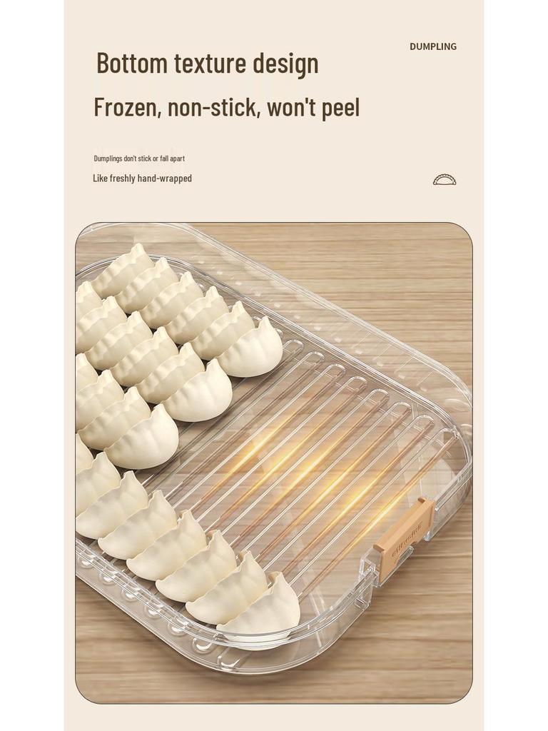 Multi-layer Transparent Dumpling Storage Box with Timer - Kitchen Food Grade Plastic