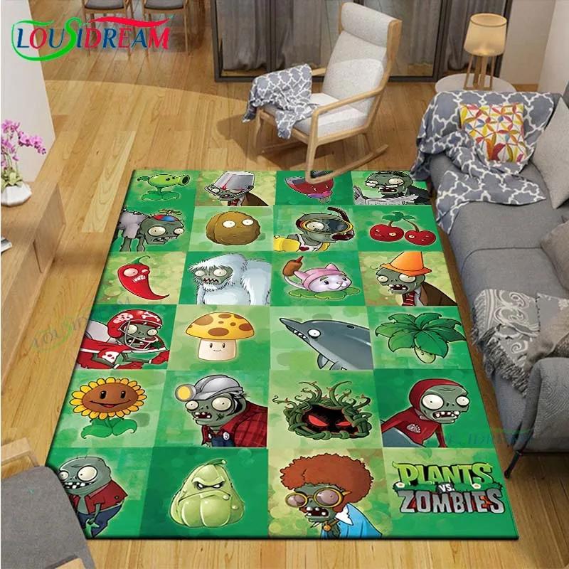 Hot Puzzle Games P-plant Vs Z-zombiee Carpet Outdoor Rug Area Rug Non-slip Carpet Bedroom Decor Carpet for Parent-child paradise