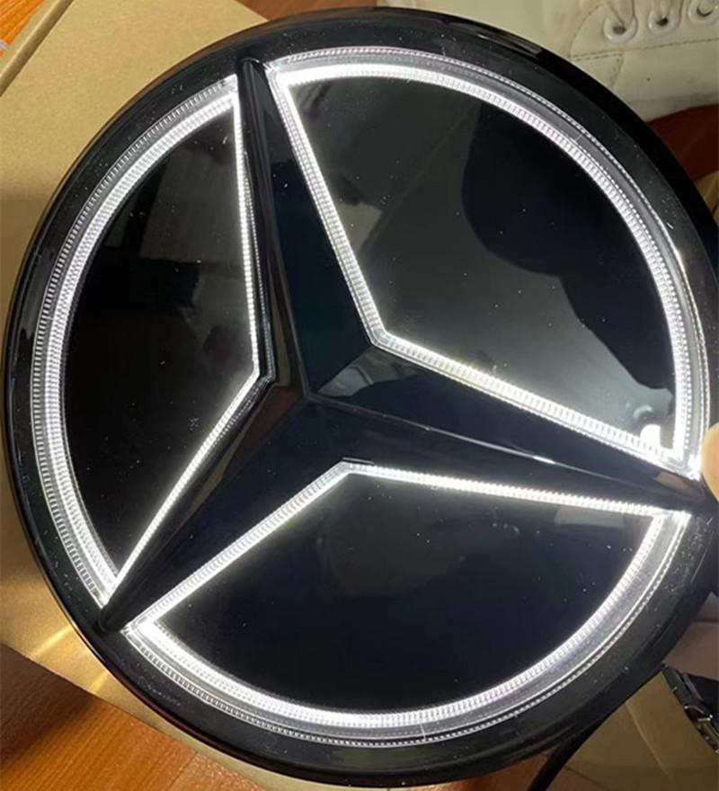 2025 Hot Car Sticker Car Front Grilled Star Emblem LED Illuminated Logo White Blue Red Light for Mercedes Benz W245 GLK 2006-201
