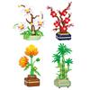 Miniature Plant Pot Plants Building Blocks Kids Toys Flowers Bricks DIY Orchid Plum Blossoms Bamboo Bonsai For Home Decor