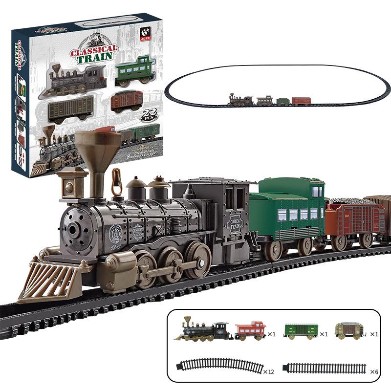 Simulation Electric Classical Track Train Diy Assembly Small Train Toy Model Set, Children'S Gift