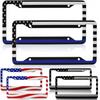 2pcs Metal US Flag Car License Plate Frames Front Rear Cover For Ford Accessory