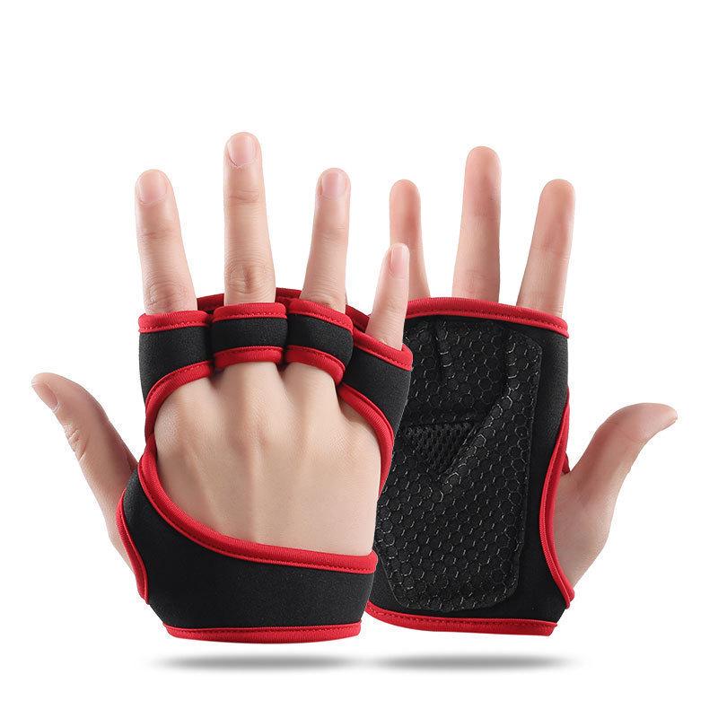 Atmungsaktive rutschfeste Fitness-Halbfingerhandschuhe mit langen Handgelenkstützen für Radfahren, Yoga und Hanteltraining