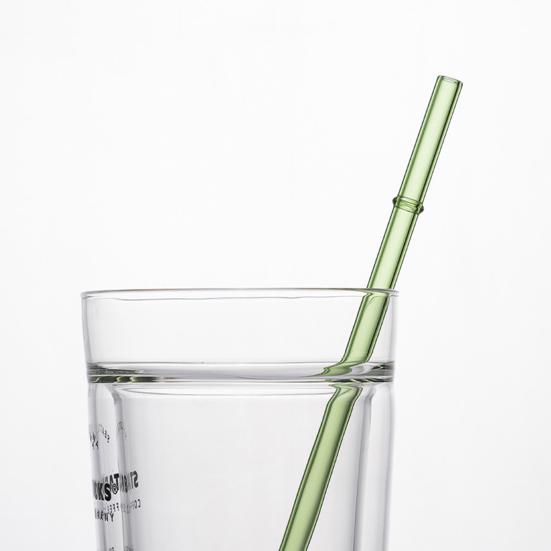 2Pcs Glass Straws Set Reusable Heat-Resistant Drinking Straws Eco-Friendly Alternative to Plastic Straws for Hot Cold Drinks