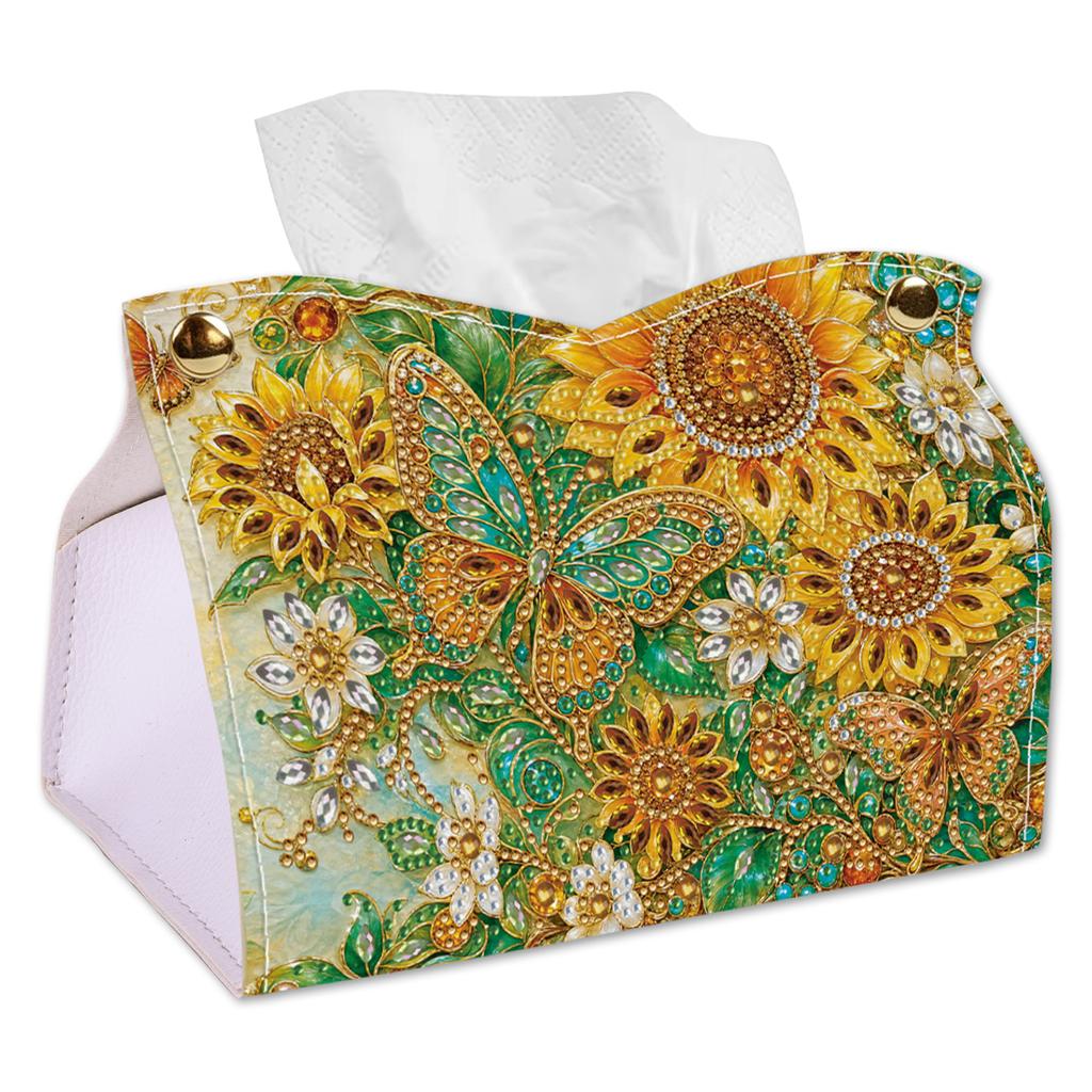 24cm 5D DIY Diamond Art Handmade Tissue Holder Reusable Rhinestones Decorative Tissue Box PVC for Home Car Desk Decoration Craft