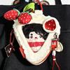 Cute Window Ita Bag Cake Shaped Plush Pouch Transparent Mini Figure Display Keychain Purse Hanging Doll Storage Bag For Backpack