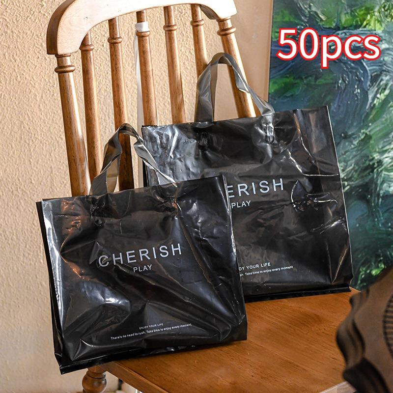 

Colorful Prints Clothing Store Handbags Reinforced Durable Plastic Shopping Gift Bag Waterproof Moisture-proof Multi Scenario Applicable Packag Bags 28x28x9cm bilayer 0.14mm