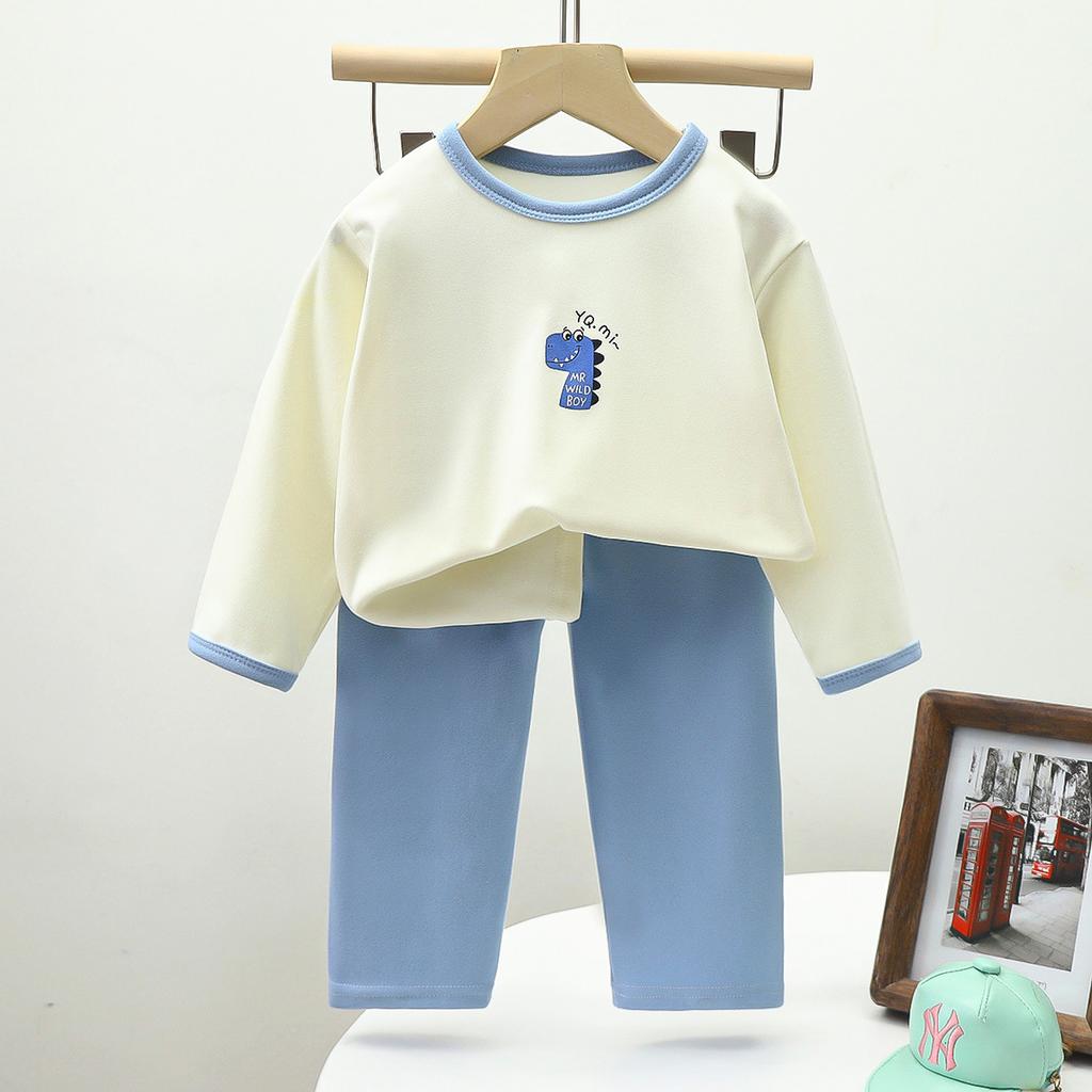 Children's underwear set, autumn school uniform, boys' velvet clothes, girls' warm home clothes, children's clothing