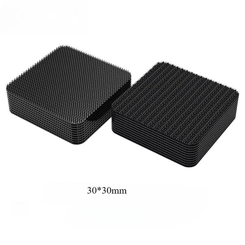 10pcs Car Floor Mat Invisible Fixing Clip Double-sided Adhesive Hook and Loop Car Backing Patch Strong Adhesion for Trunk