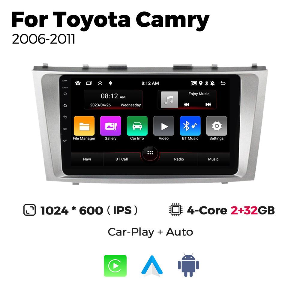 Navifly 2 Din Android auto radio multimedia player video pentru Toyota Camry 7 XV 40 50 2006-2011 unitate principală de navigație GPS Carplay