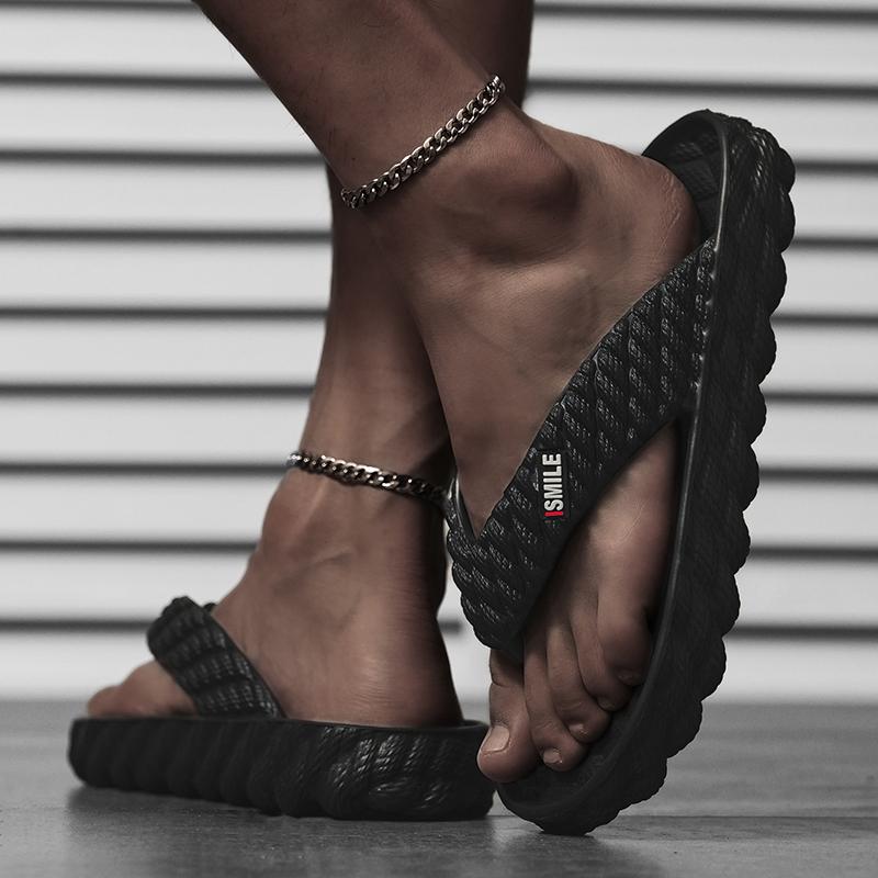 36-45 Velké jednobarevné módní žabky s měkkým dnem pro pánské pantofle, domácí, ležérní