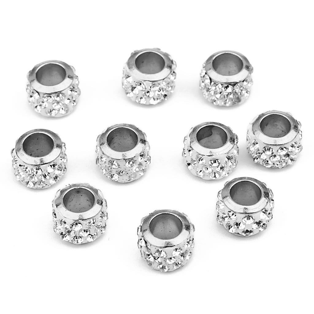 20 stuks Strass Kristal Kralen Shambhala Legering Groot Gat Rond Losse Kralen Voor Sieraden Maken DIY Armbanden Ketting Accessoires