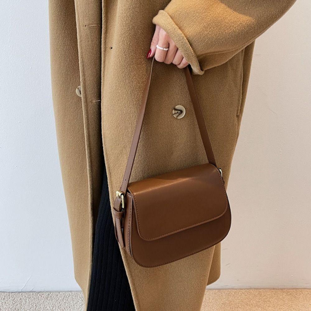 Korean Style PU Shoulder Bag Square Women Crossbody Bag Casual Flap Crossbody Shoulder Bag  Girl
