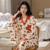 Pure cotton pajamas women's spring and autumn long-sleeved winter large-size pajamas, summer women's suits, loungewear can be worn outside