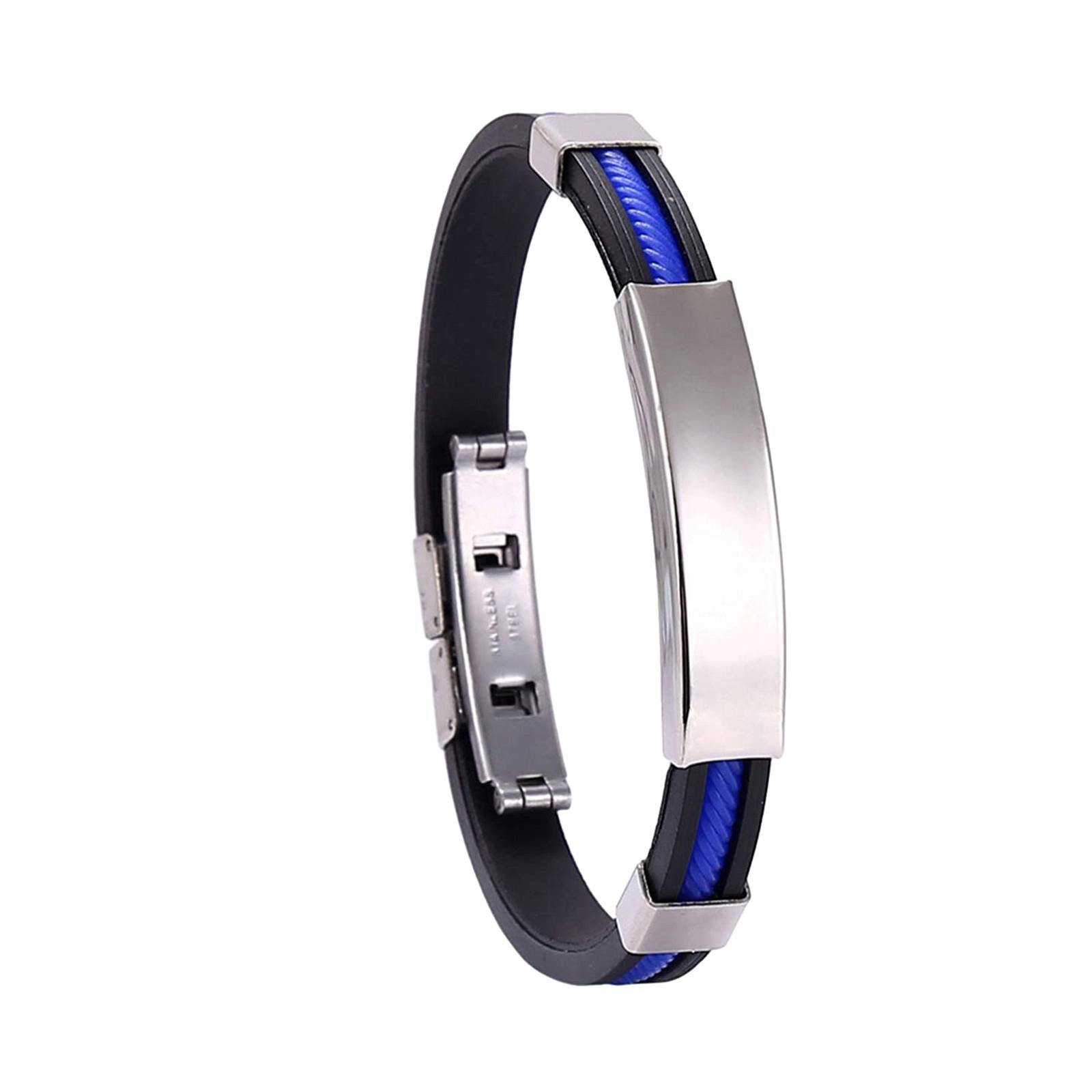 

Титановый браслет для детоксикации лимфы, регулируемый браслет для мужчин и женщин One Size синий