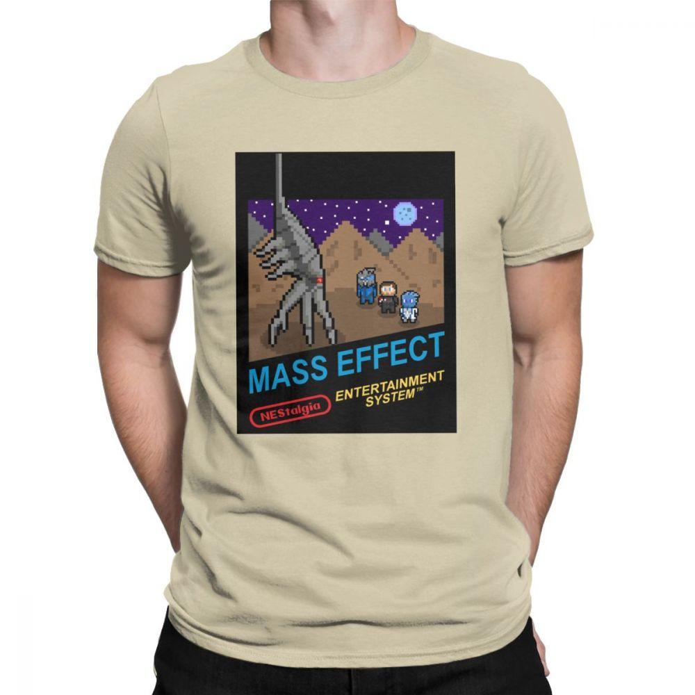 NEStalgia Mass Effect T Shirts  Men  Vintage  Tee Shirt Crew Neck  TShirts Printing Clothing New Arrival