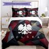Set Biancheria da Letto Stampata Calcio Polonia 3 Pezzi Set Copriletto Traspirante Accogliente come Regalo per Inaugurazione Casa o Festa