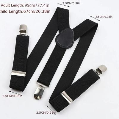 Men's Heavy Duty Suspenders High Elastic Adjustable Braces with 3 Strong Clips for Pants Holder Ideal for Wedding Wear