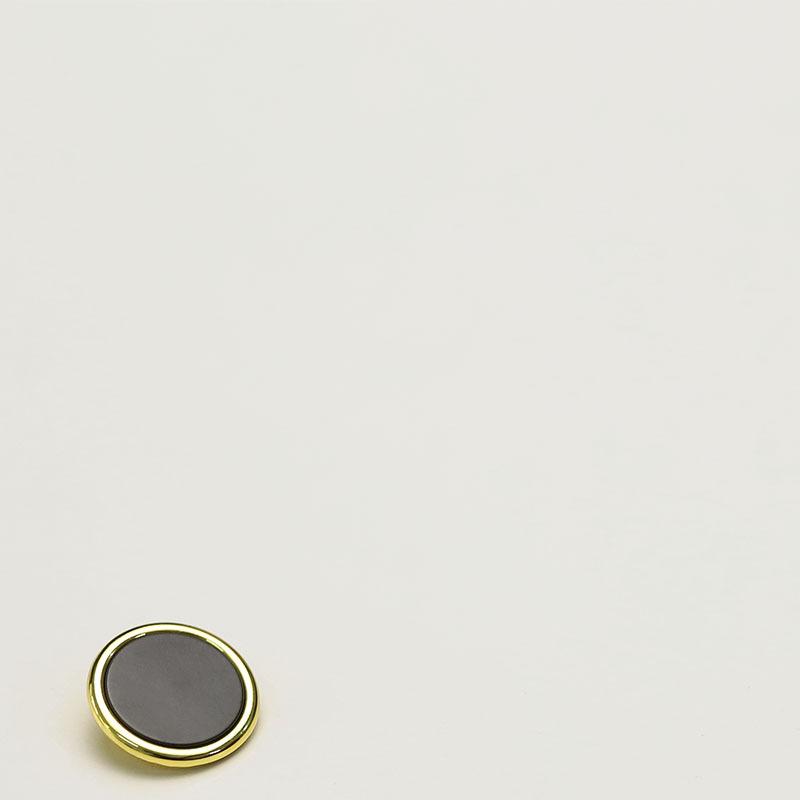 Flat Gold and Silver Edge Black Button Small Fragrance Simple Style Suit Sweater Button Metal Accessories Jacket Button