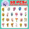 50 Sheets Of Flower Series Plant Flowers Rich Flowers In The World Various Flowers Stickers Hand Account Decorative Stickers
